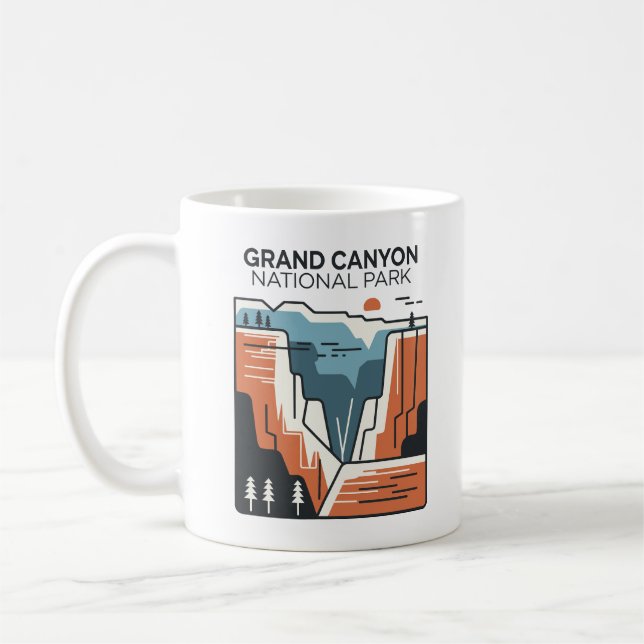 Taza De Café Parque nacional del Gran Cañón Ilustracion abstrac (Izquierda)