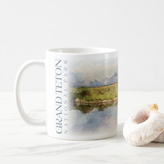 Taza De Café Parque nacional del Gran Tetón Café Mug (Con donut)