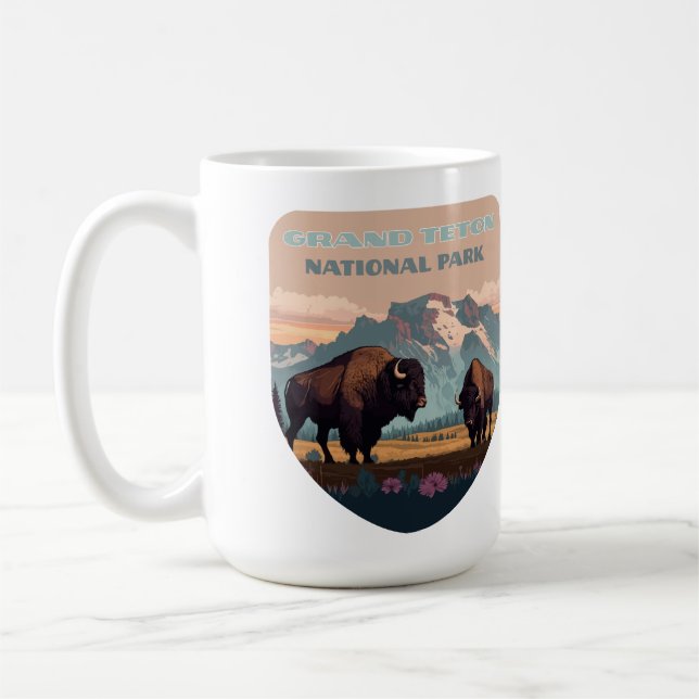 Taza De Café Parque nacional del Gran Tetón Montaña Jackson Wyo (Izquierda)