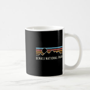 Taza De Café Parque Nacional Denali Líneas Retro Montaña Campin