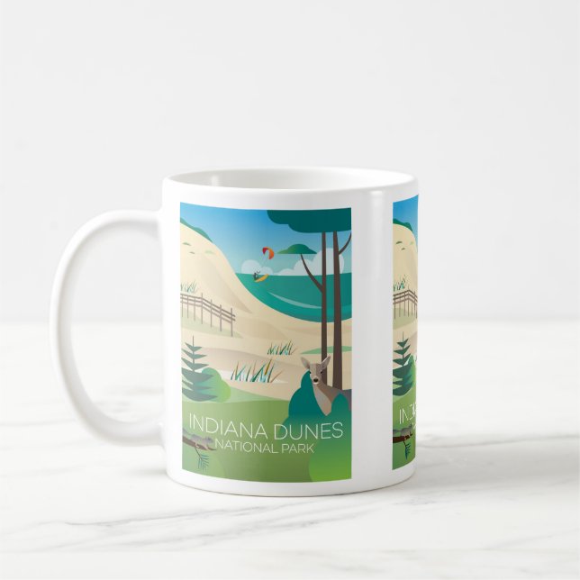 Taza De Café Parque nacional Dunas de Indiana Mug (Izquierda)