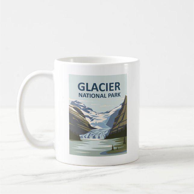 Taza De Café Parque nacional Glaciar Arte de Viajes (Izquierda)