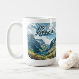 Taza De Café Parque nacional Glaciar Lago Montana Retro