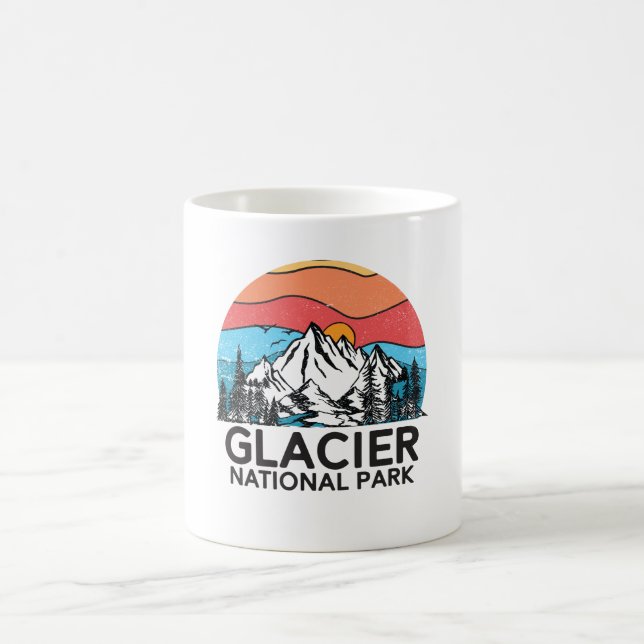 Taza De Café Parque Nacional Glacier 80s retro Montana del (Centro)
