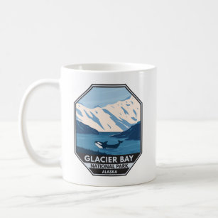 Taza De Café Parque nacional Glacier Bay Alaska Orca Art Vintag