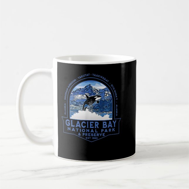 Taza De Café Parque nacional Glacier Bay Alaska Orca Fi (Izquierda)