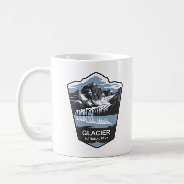 Taza De Café Parque nacional Glacier Emblem (Izquierda)