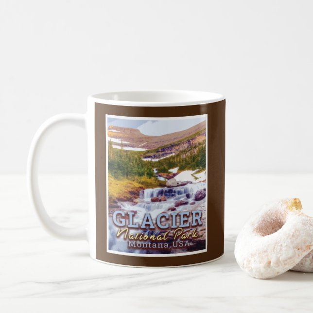 TAZA DE CAFÉ PARQUE NACIONAL GLACIER - ESTADOS UNIDOS DE MONTAN (Con donut)