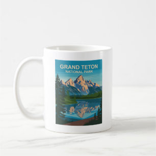 Taza De Café Parque nacional Gran Teton Paisaje Arte de viajes