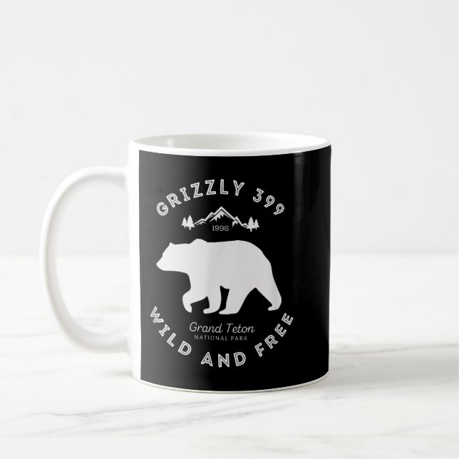 Taza De Café Parque nacional Grizzly 399 Wild ' Free Grand Teto (Izquierda)
