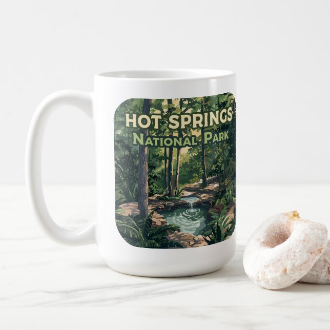Taza De Café Parque nacional Hot Springs Arkansas Retro (Con donut)