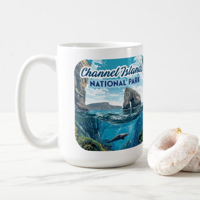 Taza De Café Parque nacional Islas del Canal California Ocean (Con donut)