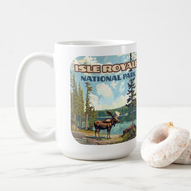 Taza De Café Parque nacional Isle Royale Lago Michigan (Con donut)