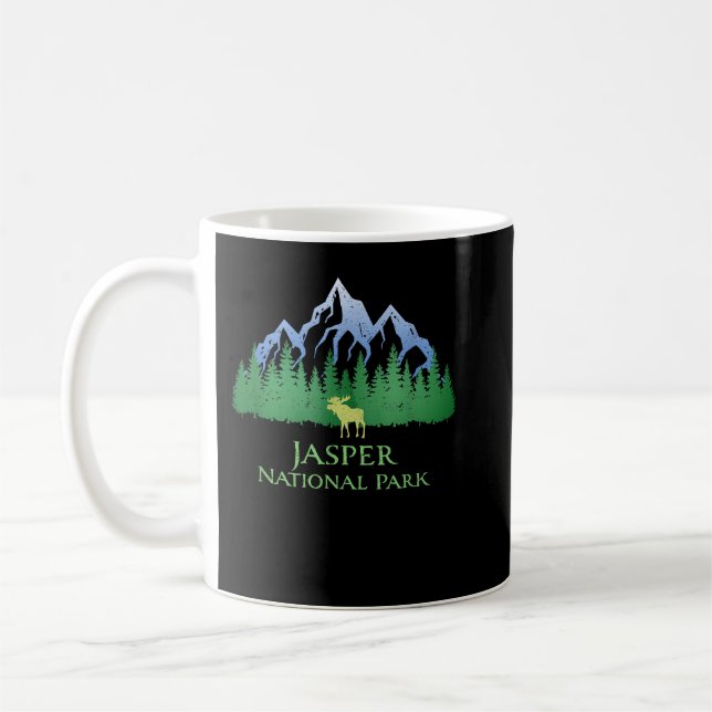 Taza De Café Parque nacional Jasper Alberta Canada Mountain Moo (Izquierda)
