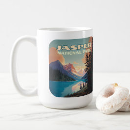 Taza De Café Parque nacional Jasper Alberta Canadá Rockies Retr