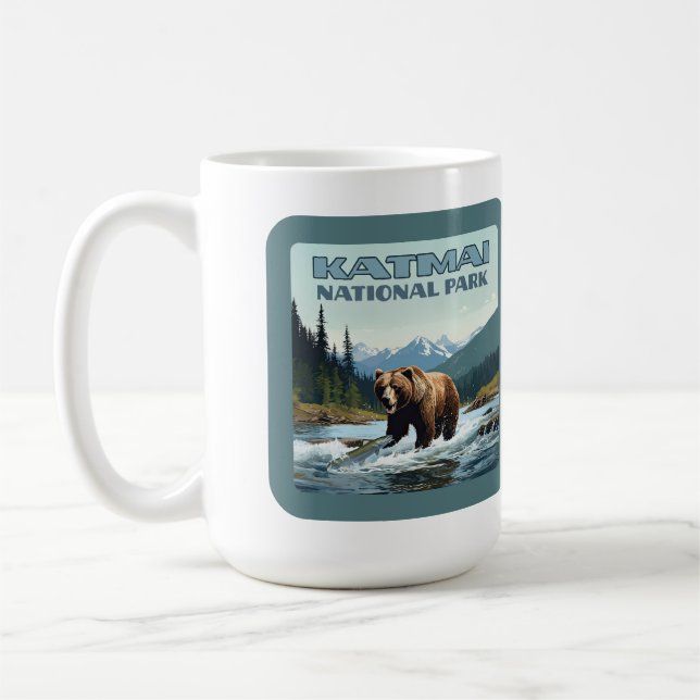 Taza De Café Parque nacional Katmai, río Alaska Bear Brooks (Izquierda)