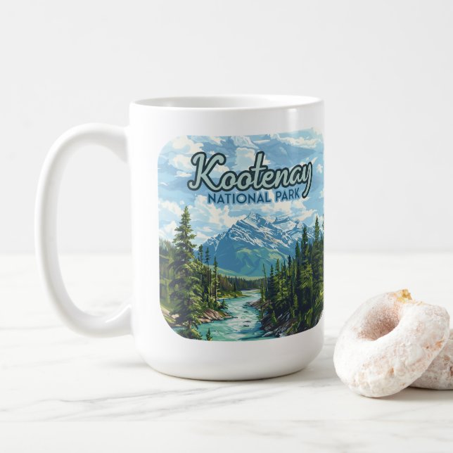 Taza De Café Parque nacional Kootenay Canadá Columbia Británica (Con donut)