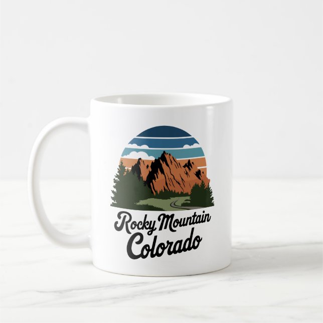 Taza De Café Parque nacional Montaña Rocosa Retro (Izquierda)