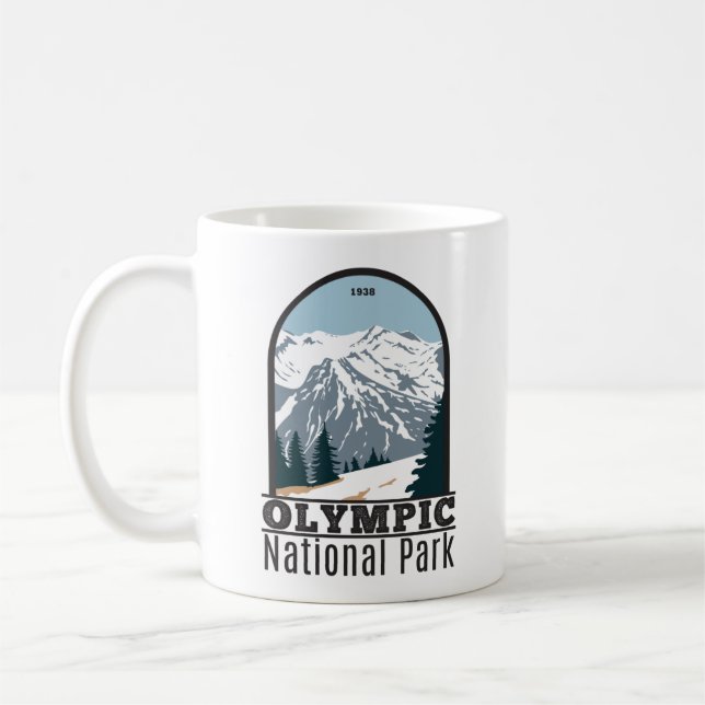 Taza De Café Parque nacional olímpico de Washington Vintage (Izquierda)