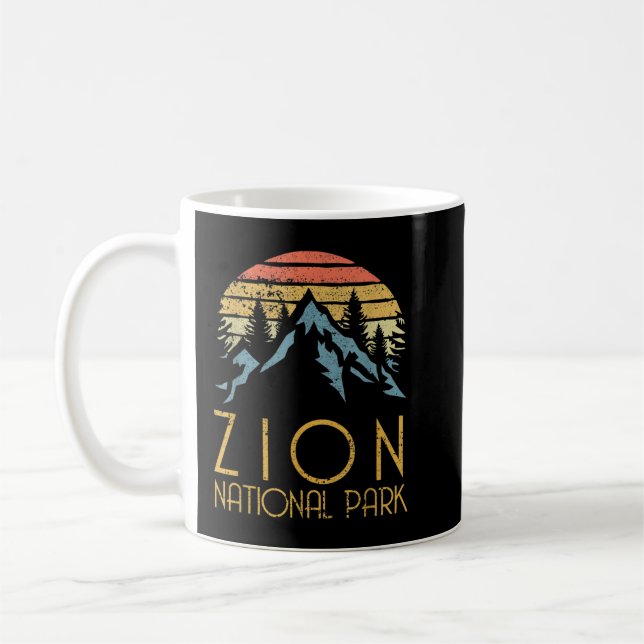 Taza De Café Parque nacional Retro Zion Utah (Izquierda)