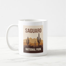 Taza De Café Parque nacional Saguaro Arte de viajes mínimo