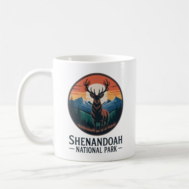 Taza De Café Parque nacional Shenandoah Emblem (Izquierda)