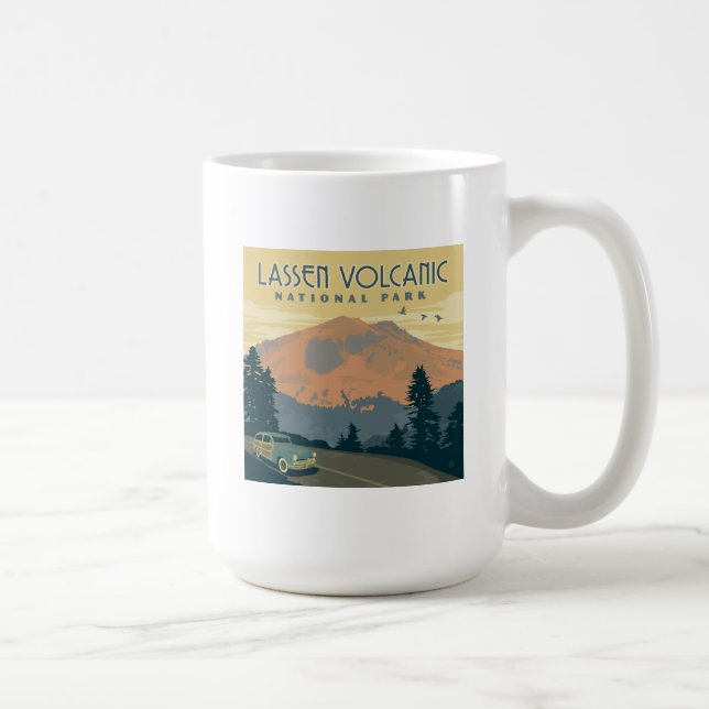 Taza De Café Parque nacional volcánico de Lassen | Viaje por ca (Derecha)