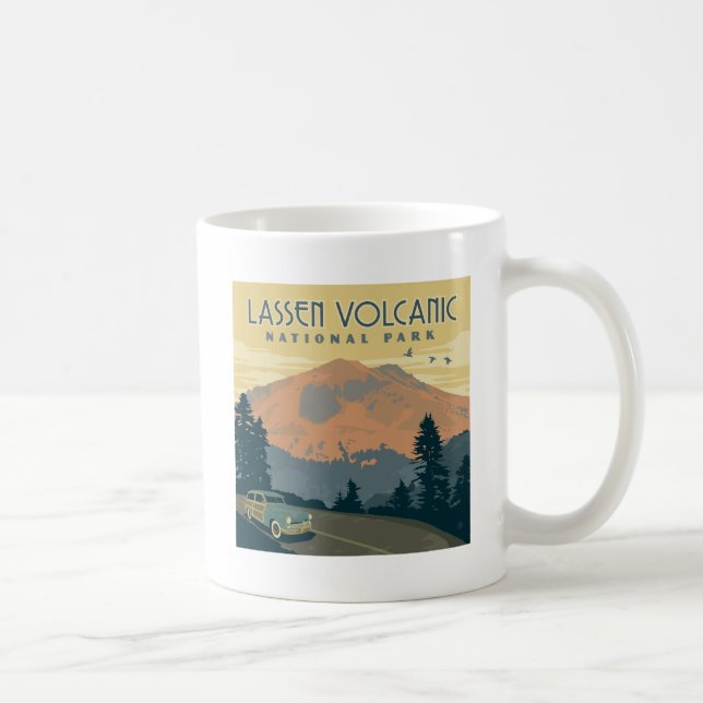 Taza De Café Parque nacional volcánico de Lassen | Viaje por ca (Derecha)