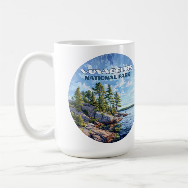 Taza De Café Parque nacional Voyageurs Lago Lluvioso Minnesota (Izquierda)