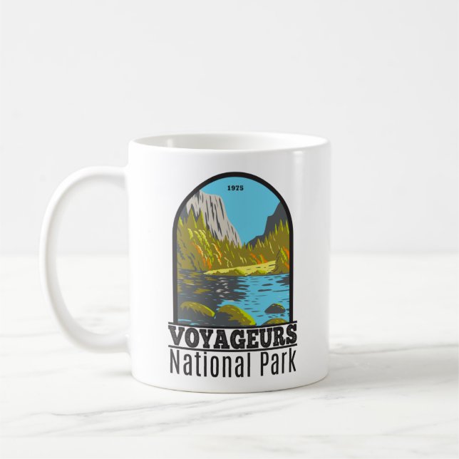 Taza De Café Parque nacional Voyageurs Minnesota Vintage (Izquierda)
