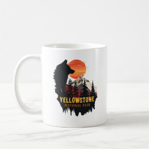 Taza De Café Parque nacional Yellowstone, arte de la puesta de