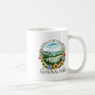 Taza De Café Parque Nacional Yellowstone Floral Senderismo Camp