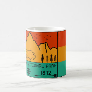 Taza De Café Parque Nacional Yellowstone Retro Wyoming USA Biso