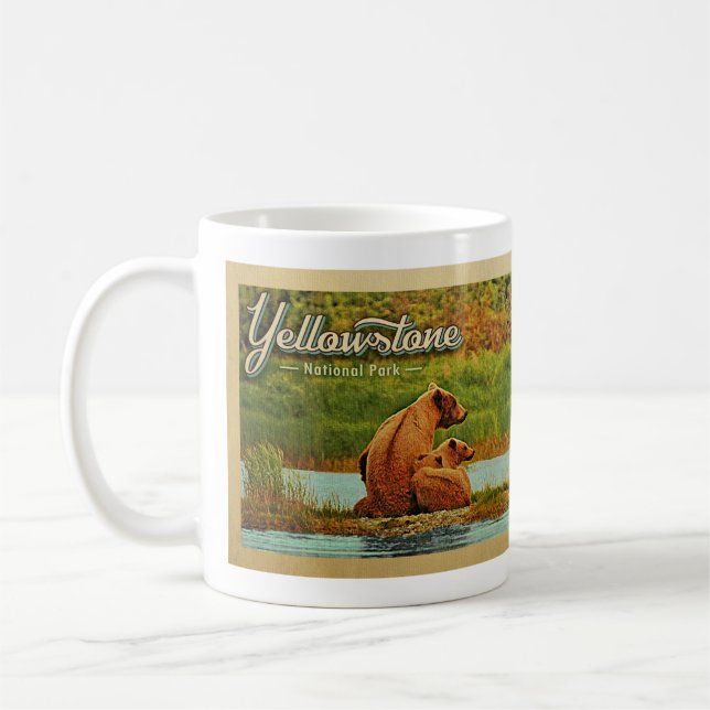 Taza De Café Parque nacional Yellowstone Vintage (Izquierda)