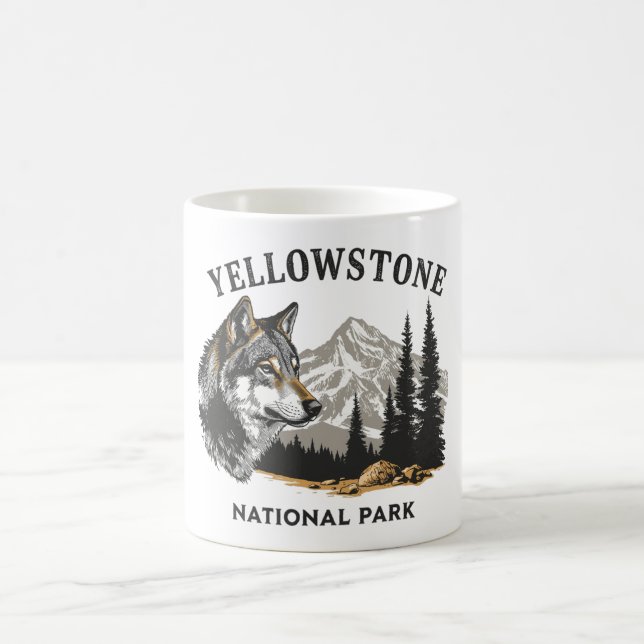 Taza De Café Parque nacional Yellowstone Wolf Mug (Centro)