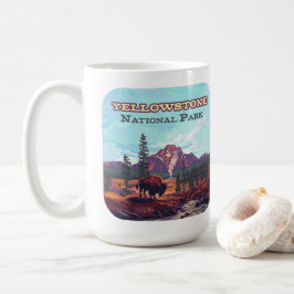 Taza De Café Parque nacional Yellowstone Wyoming Bison Geyser