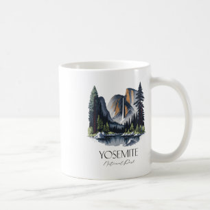 Taza De Café Parque Nacional Yosemite Cool Senderismo Acuarela