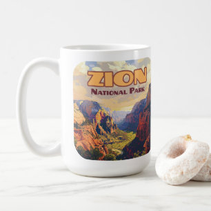 Taza De Café Parque nacional Zion Retro Cañón Utah Moab