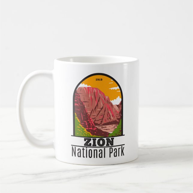 Taza De Café Parque nacional Zion Vintage Utah (Izquierda)