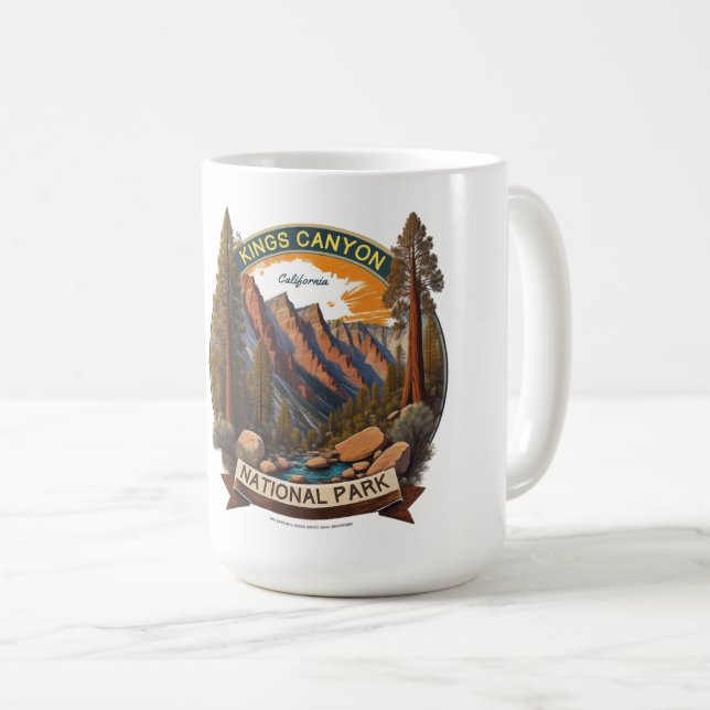 Taza De Café Parques nacionales Sequoia y Kings Canyon californ (Anverso derecho)