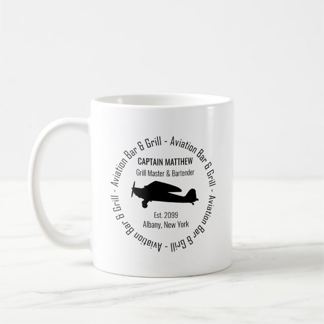 Taza De Café Parrilla piloto Master Bartender Aviation Bar & Gr (Izquierda)