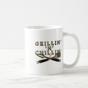 Taza De Café Parrillada Al Aire Libre Y Grillín De Humo n' C