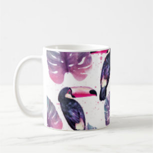 Taza De Café Parrots acuáticos: Moda ultravioleta tropical.