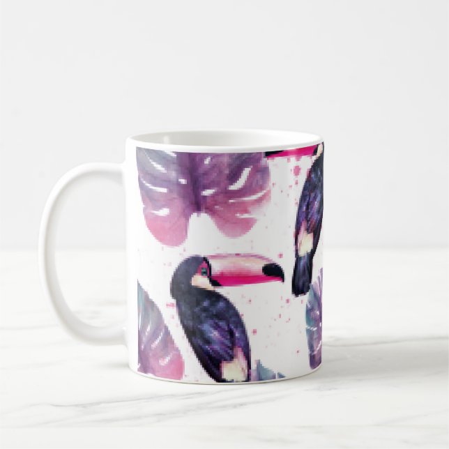 Taza De Café Parrots acuáticos: Moda ultravioleta tropical. (Izquierda)