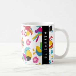 Taza De Café Parrots coloridos, loros tropicales, su nombre