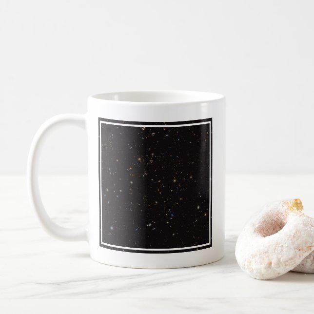 Taza De Café Parte Del Cielo Con Más De 45.000 Galaxias Visible (Con donut)