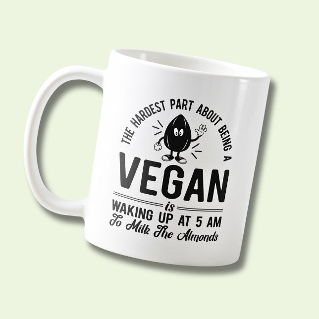 Taza De Café Parte más dura Vegan, Leche los almendros, diverti (Subido por el creador)