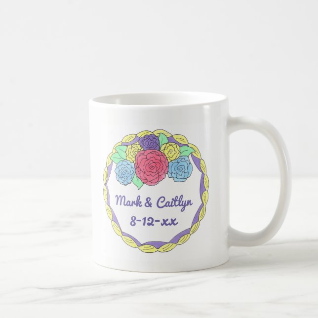 Taza De Café Participación en el Aniversario del Pastel de Boda (Derecha)