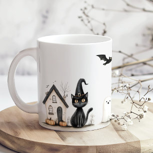 Taza De Café Partido de Halloween de los gatos negros