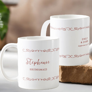 Taza De Café Partido de la Boda del Naranja Rojo
